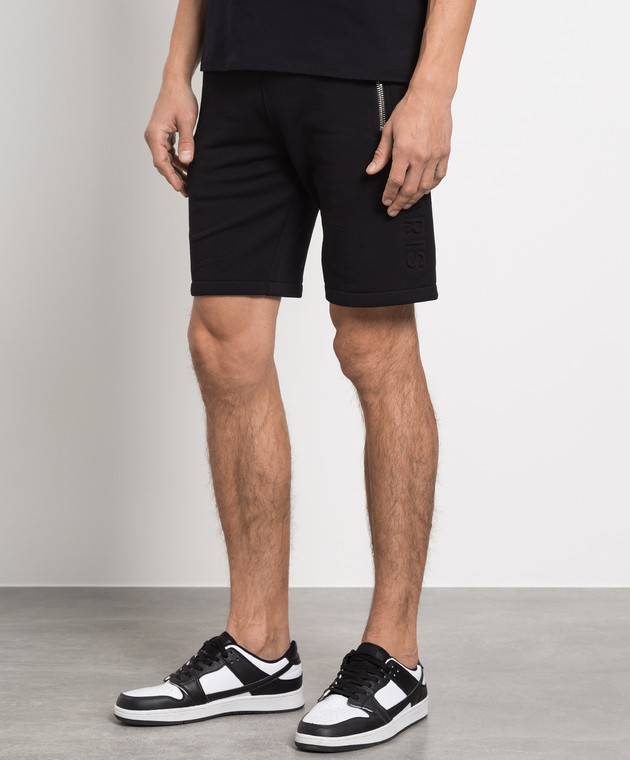 Balmain Black shorts with textured logo AH1OA000BB34 изображение 3
