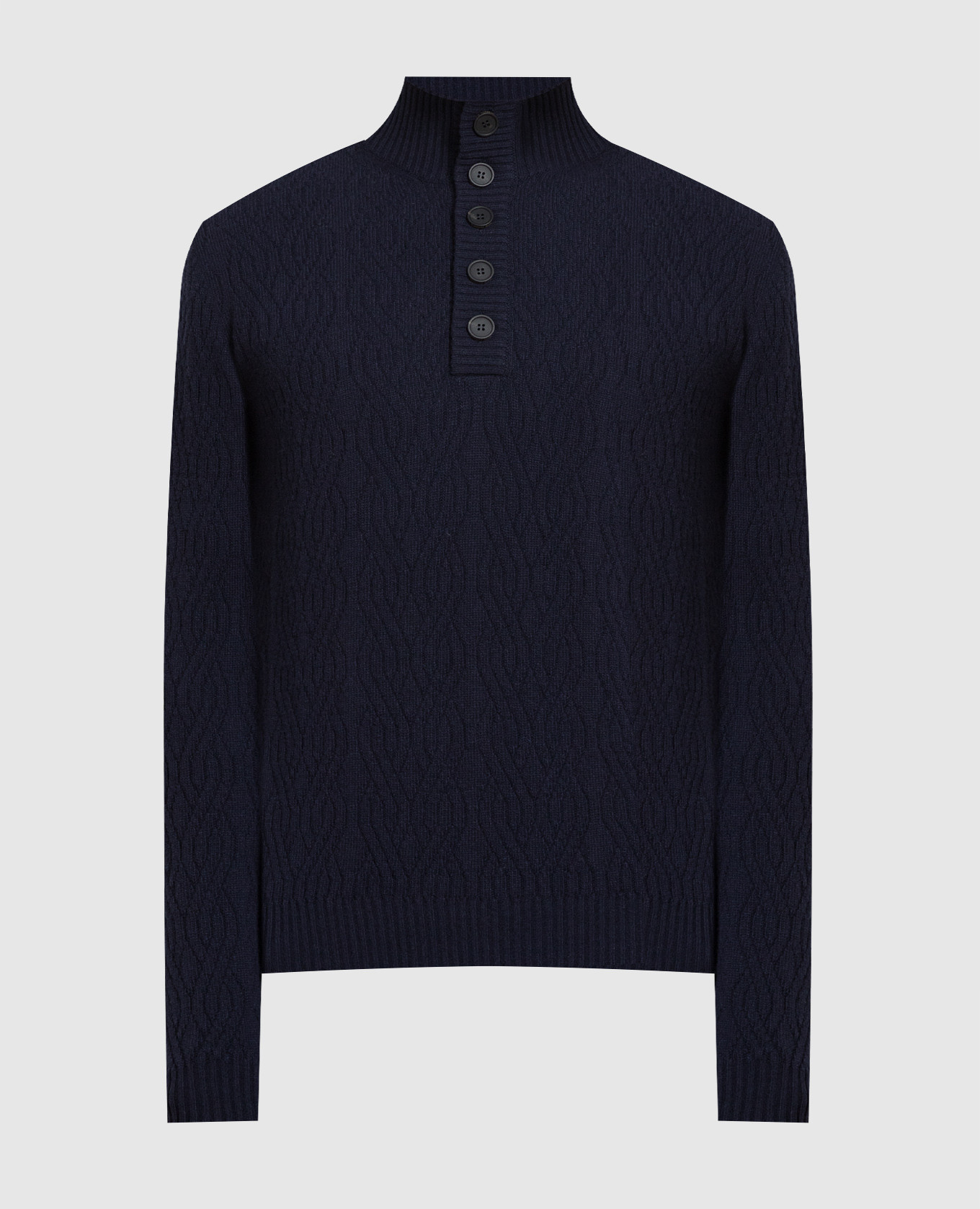 Blue wool and cashmere sweater