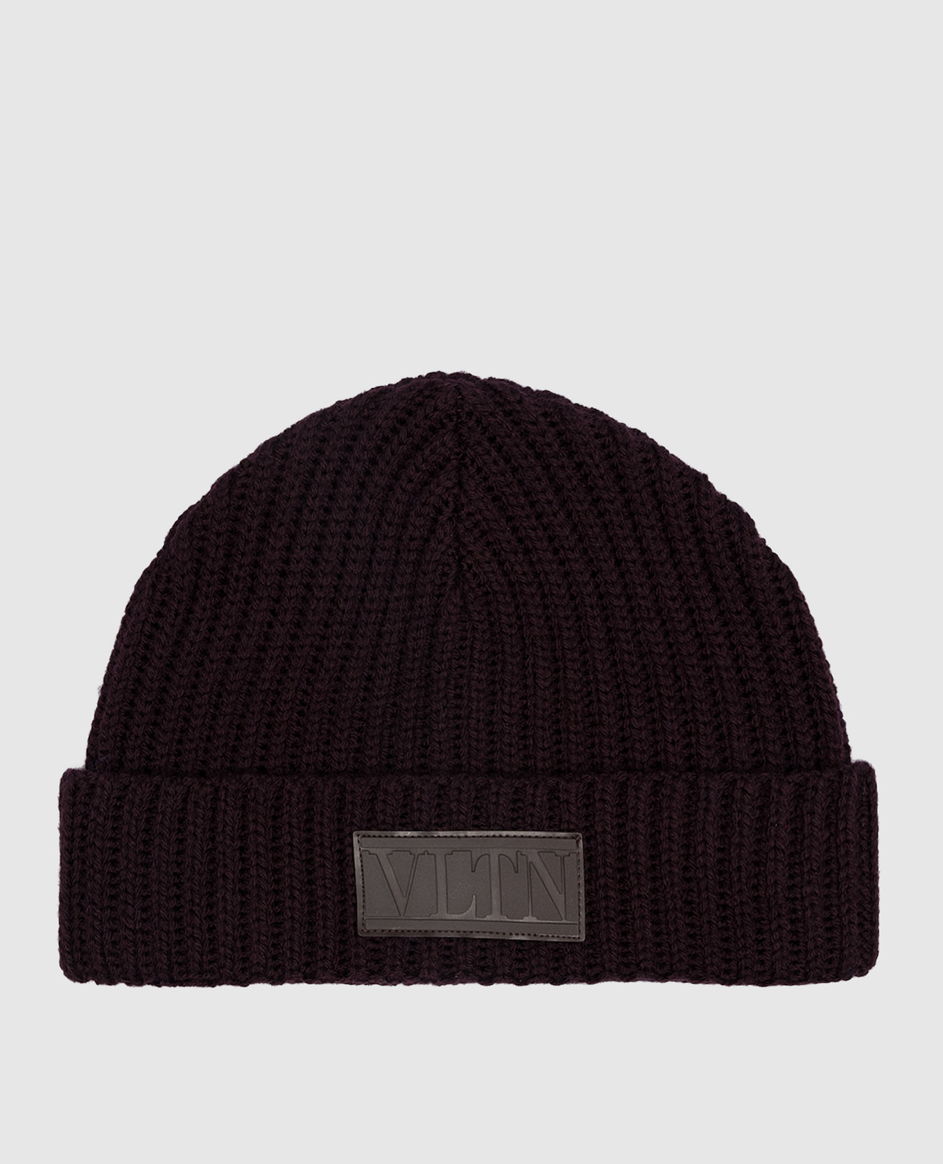 Brown wool cap with VLTN logo