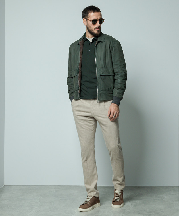 Loro Piana Зеленое поло из шерсти FAI2551 изображение 2