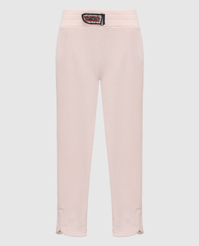 Mr&Mrs Italy Розовые укороченные брюки с аппликацией JG054E