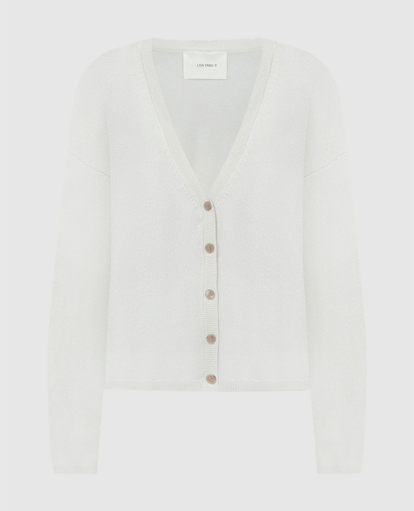 Beige Abby cardigan in cashmere with lurex