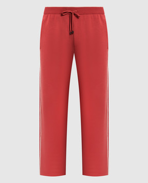 Stefano Ricci Красные спортивные брюки с брендированными лампасами. K616220P3DF21114