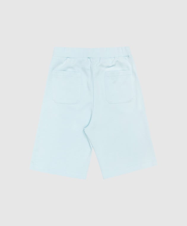 Balmain Children's blue shorts with textured logo BS6T59Z0081410 image 2