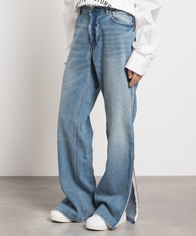 Gauchere Blue boyfriend jeans with zippers M12333020042 image 3