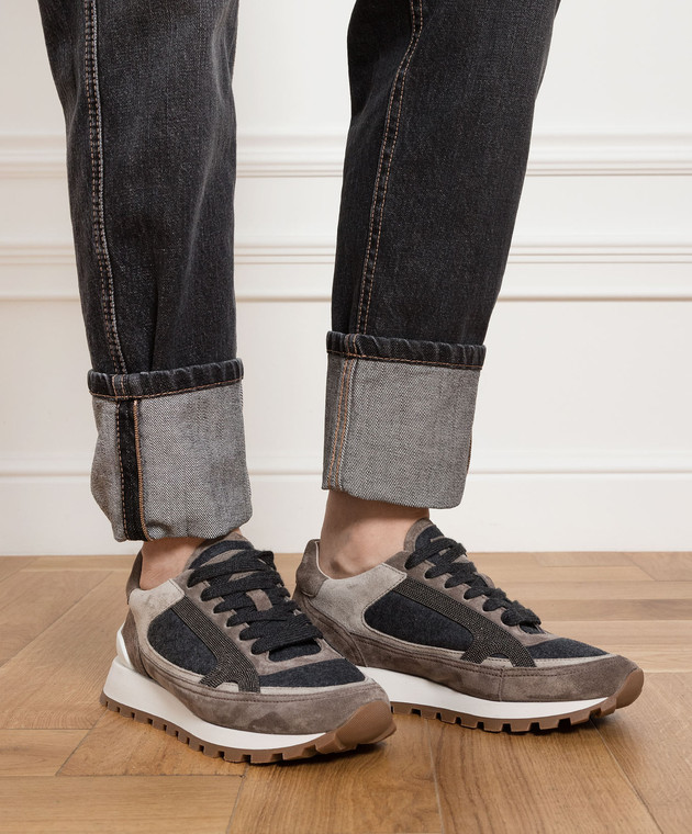 Brunello Cucinelli Серые джинсы с логотип патч MA095P5797 изображение 5