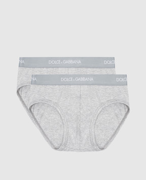 Dolce&Gabbana Дитячий набір сірих трусиків-сліпів L4J700G7OCT