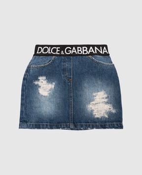 Dolce&Gabbana Дитяча синя джинсова спідниця з логотипом L54I38LDB546