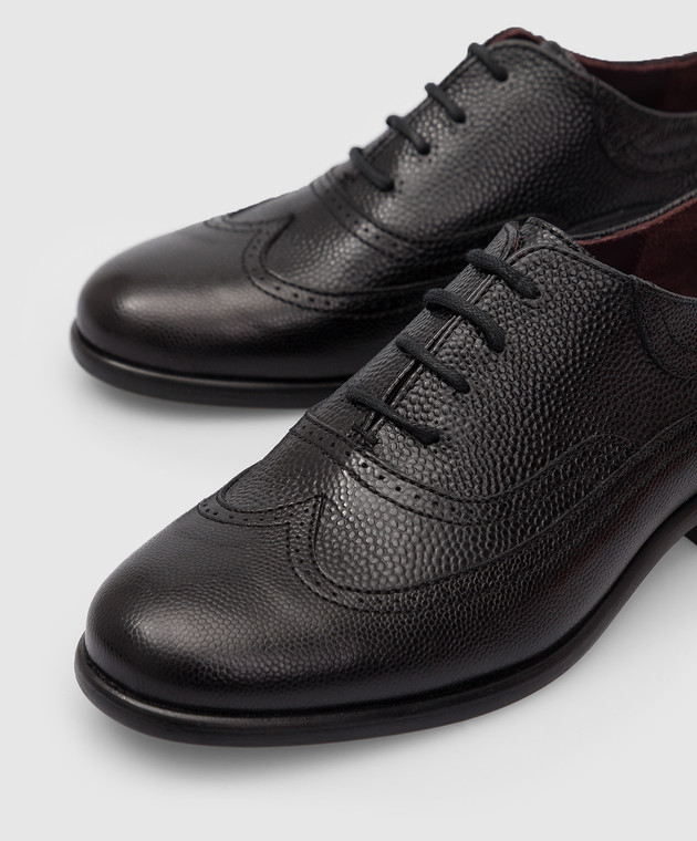 Stefano Ricci Children's black leather oxford shoes YR59CG8017RPRG image 4