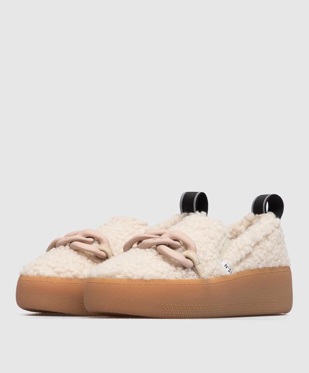 N21 Бежеві сліпони з матовим ланцюжком 22ISP03370337 зображення 2