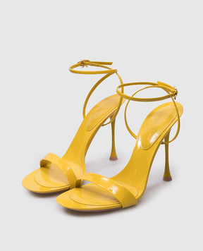 Gianvito Rossi Жовті шкіряні лаковані босоніжки Spice G3217495LAC