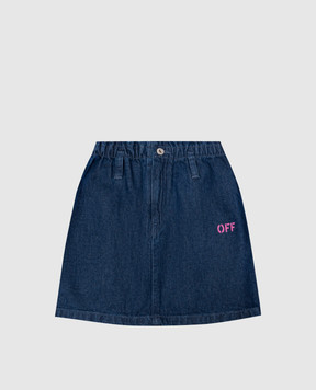 Off-White Детская джинсовая юбка с принтом логотипа OGYF007S24DEN001