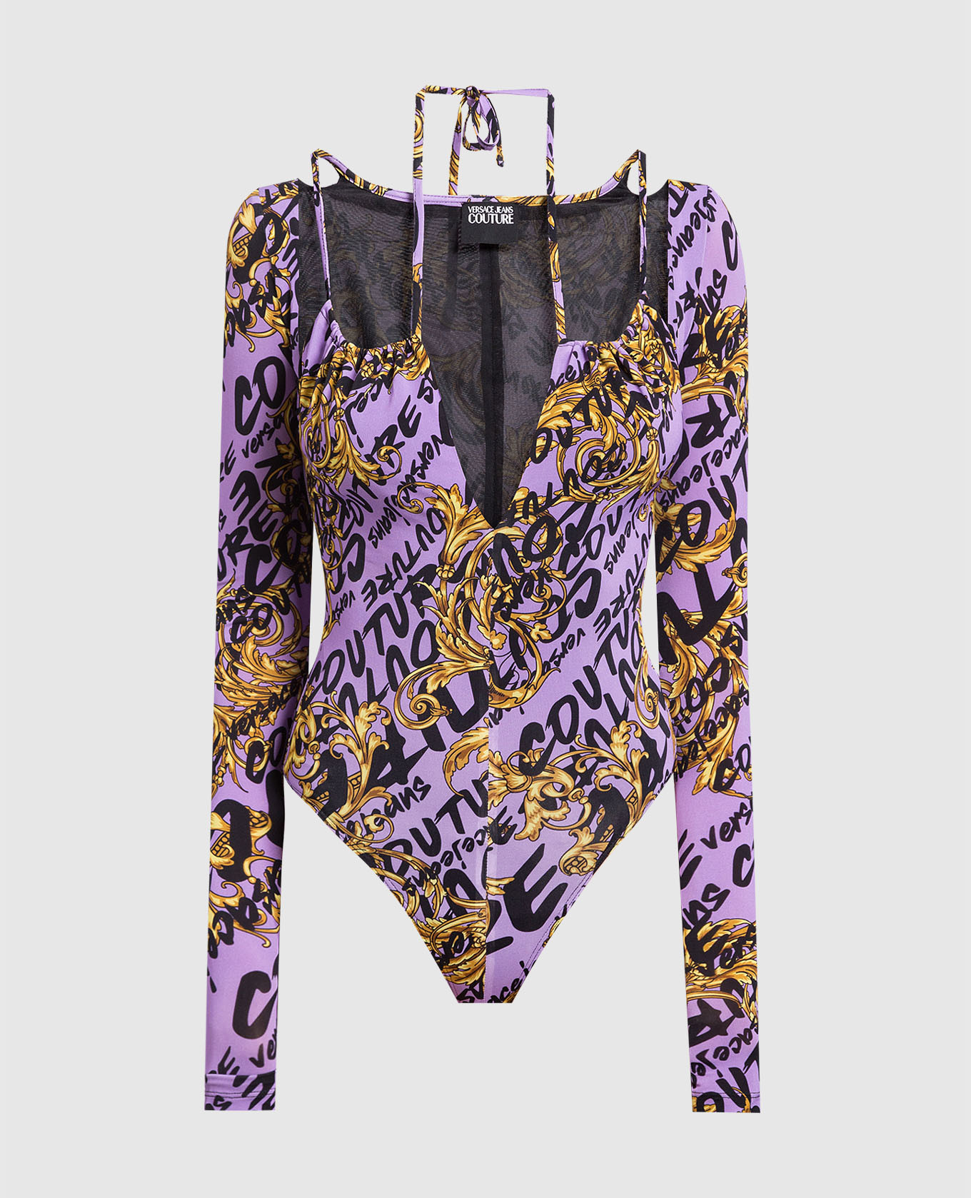 

Сиреневое боди в узор Logo Brush Couture, Фиолетовый, Боди