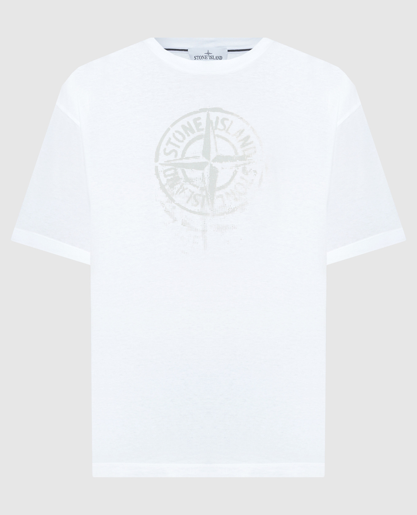 White t-shirt with Stamp One print