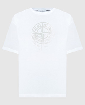 Stone Island Біла футболка з принтом Stamp One 80152RC87