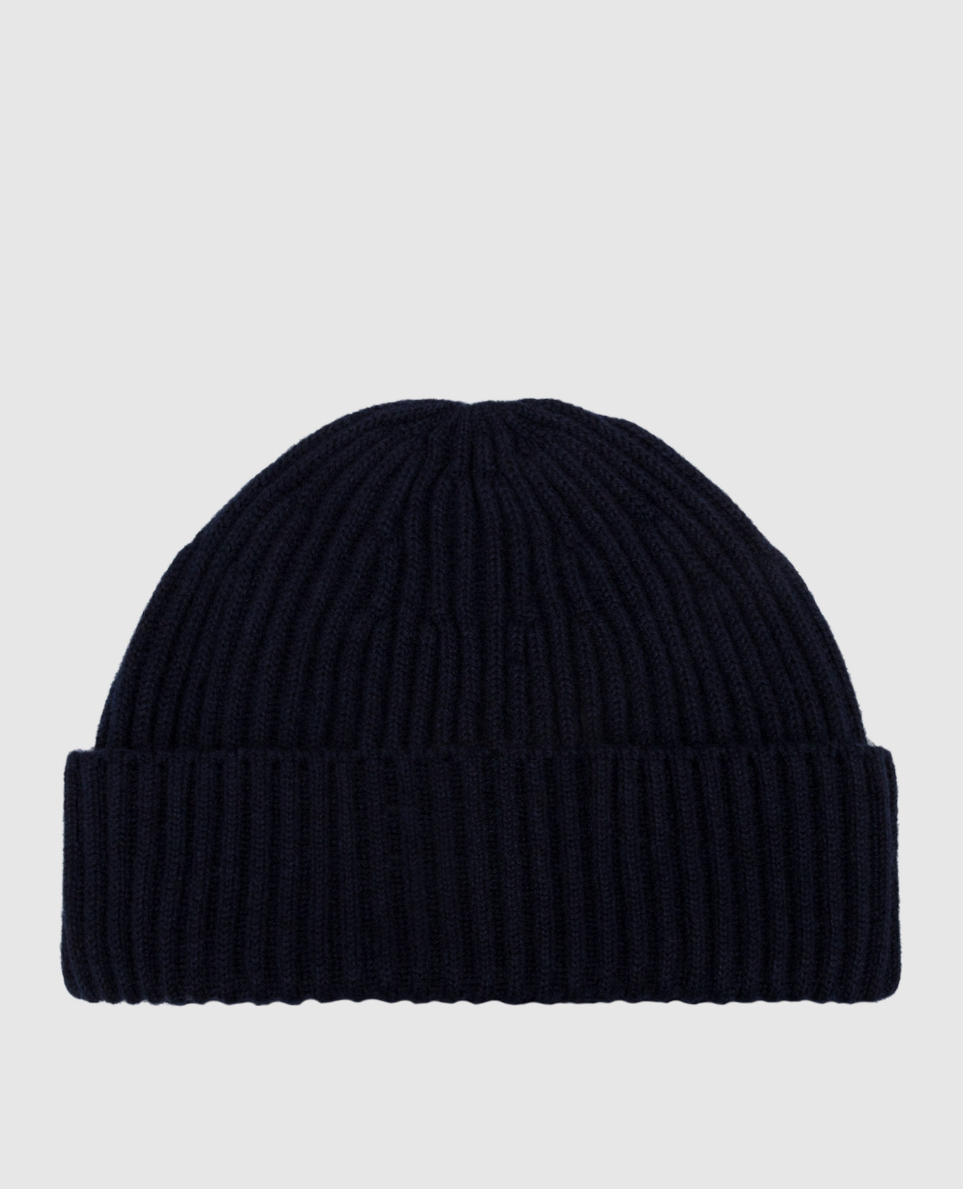 Navy ribbed cashmere hat