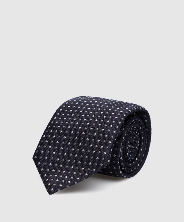 Brunello Cucinelli Темно-синя краватка з шовку в горошок MM8900018