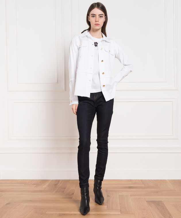 Dolce&Gabbana White t-shirt with metallic DG logo F8T00ZG7H1Z изображение 2