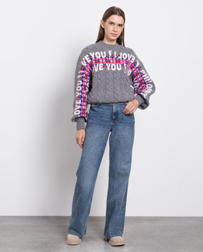 Philosophy di Lorenzo Serafini Сірий светр з вовни I Love You A09385701