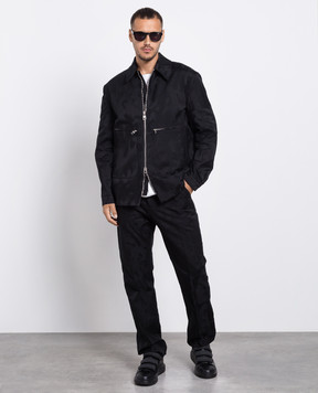 Alexander McQueen Чорна куртка з візерунком Graffiti 745917QVS30