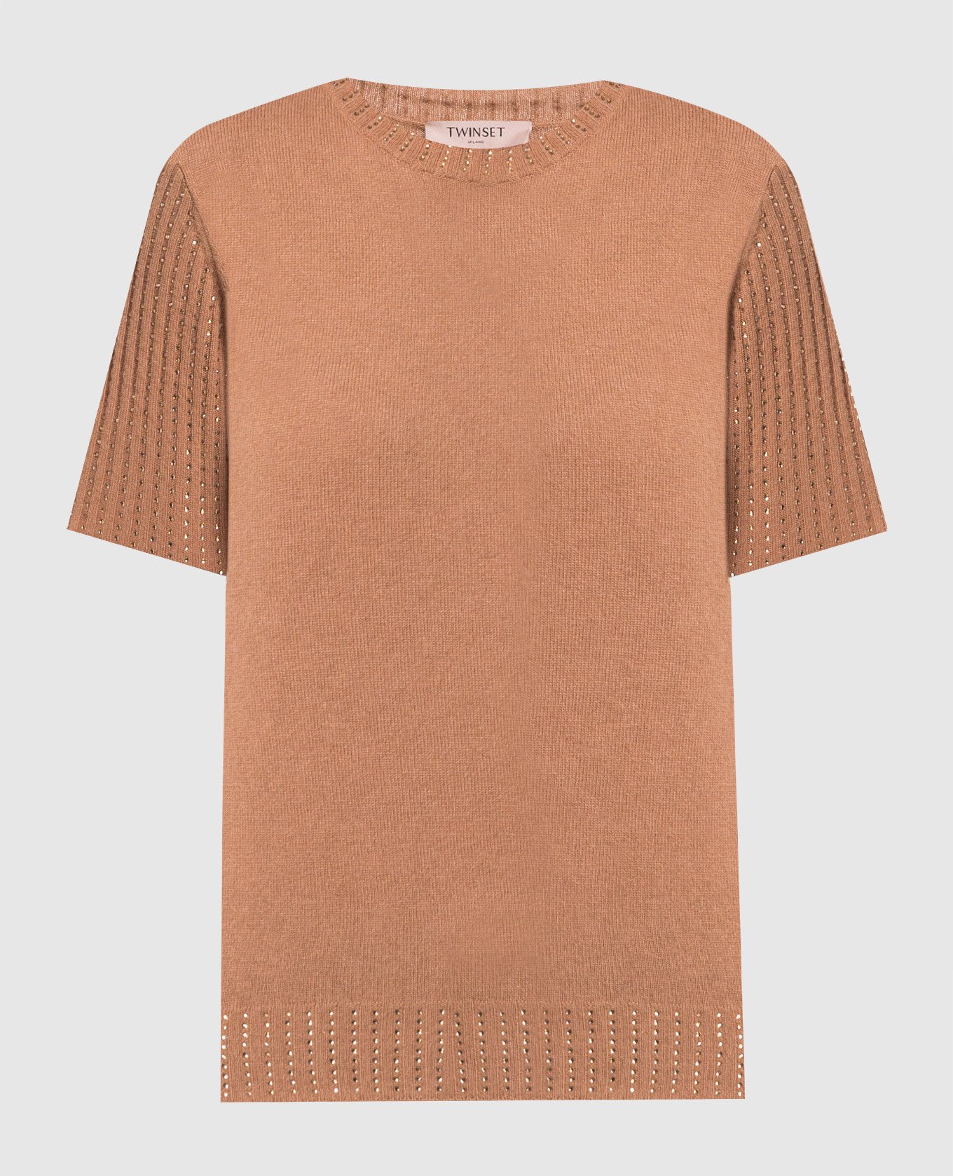 Brown jumper with crystals