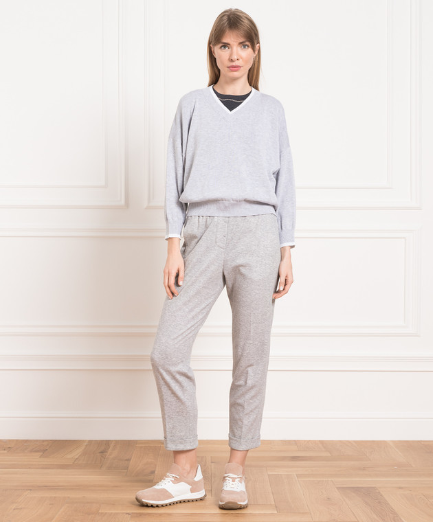 Peserico Gray pullover with lurex S99368F12P9234 изображение 2