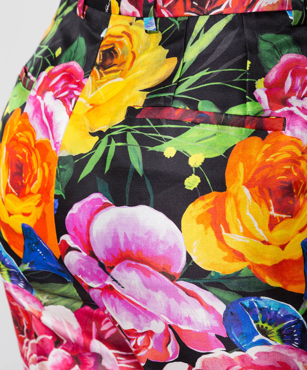 Dolce&Gabbana Шовкові штани з принтом Букет FTAM2TIS1K0 зображення 5