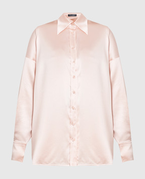 Dolce&Gabbana Пудрова блуза з шовку F5P16TFURAG