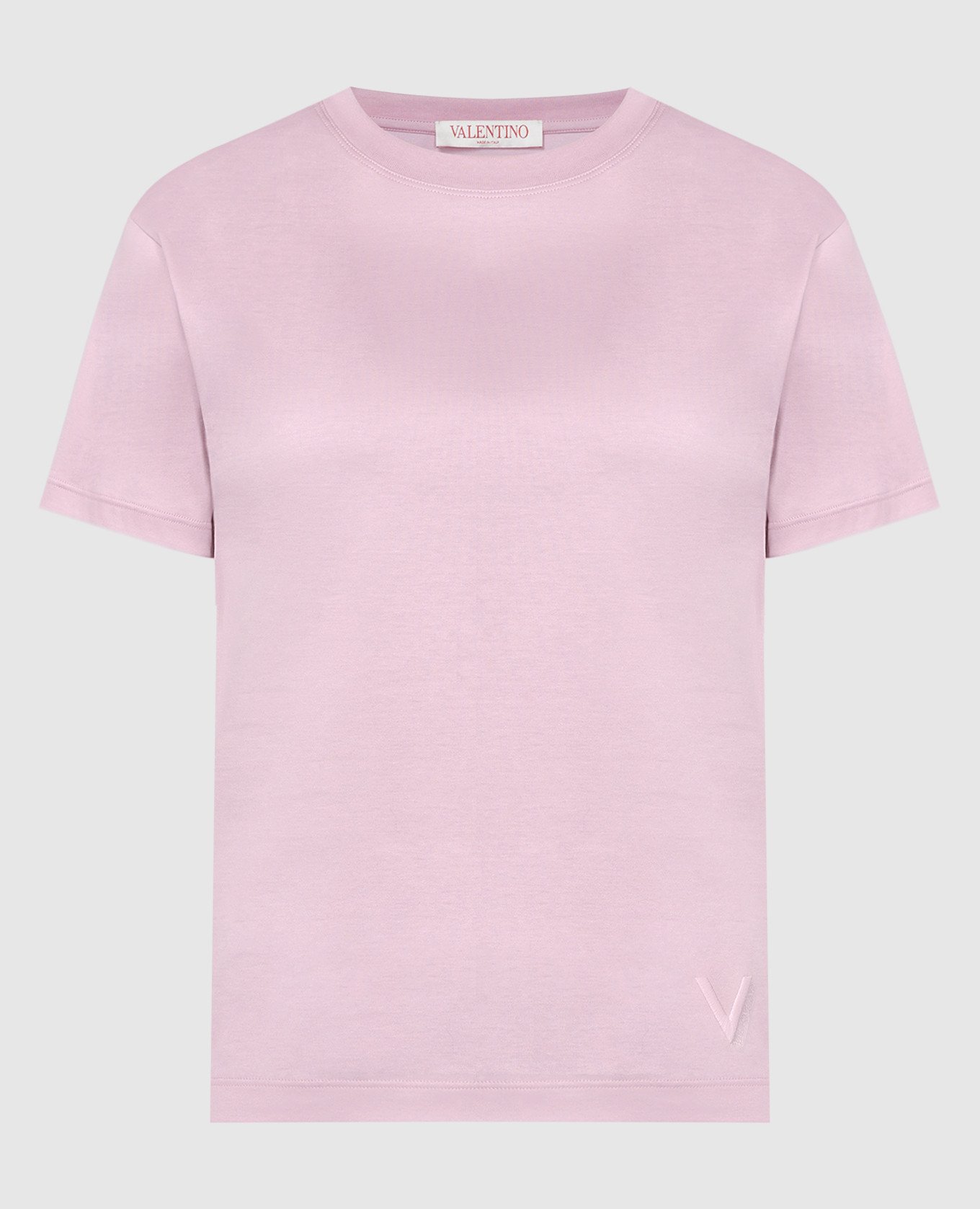Pink t-shirt with logo embroidery