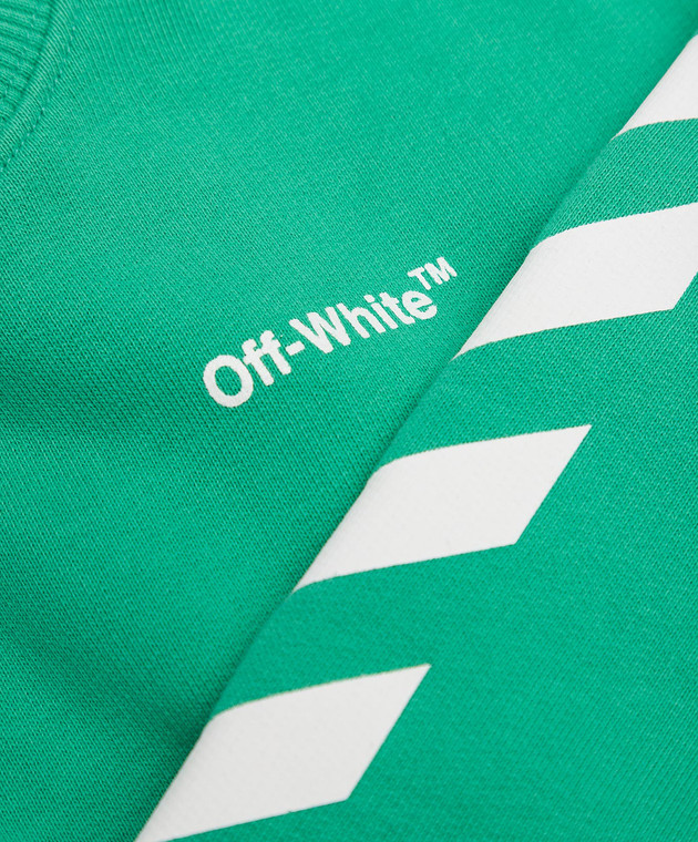 Off-White Дитячий зелений світшот із принтом логотипу Arrow OBBA001S22FLE002 зображення 3