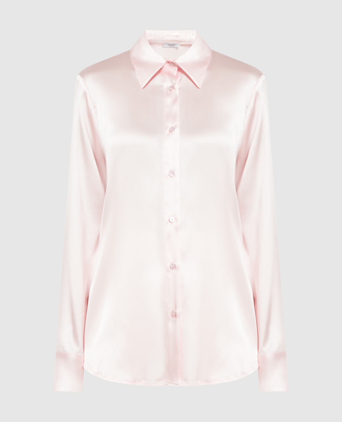 Розовая рубашка из шелка