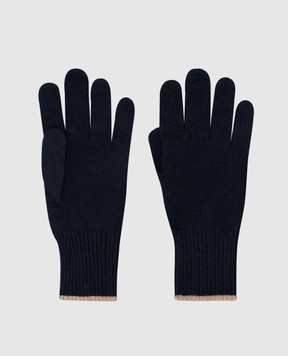 Brunello Cucinelli Сині рукавиці з кашеміру M2293118