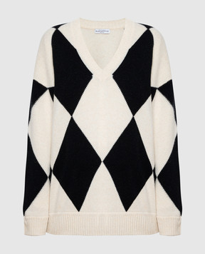 Ballantyne Белый пуловер из шерсти с геометрическим узором. B1P6767W110