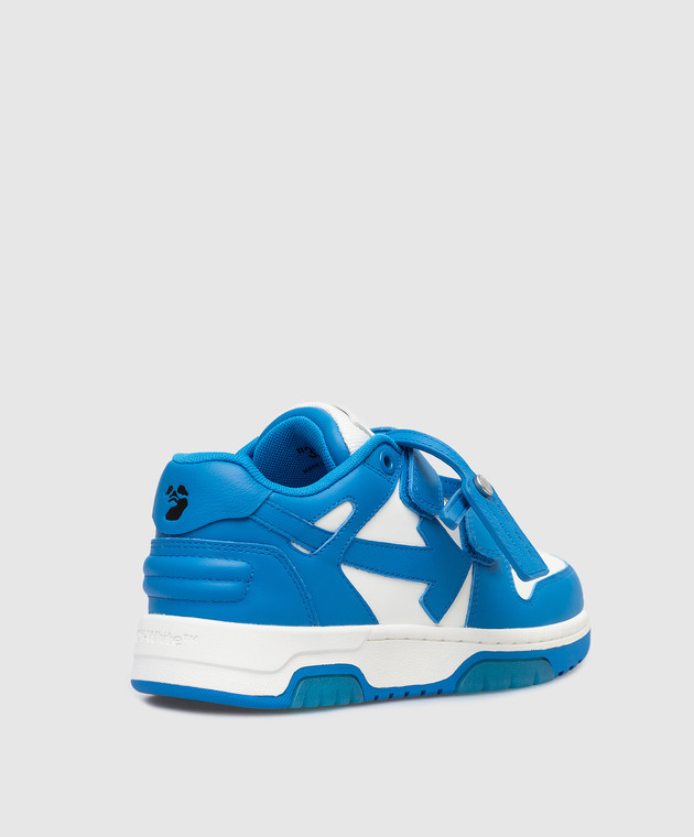 Off-White Детские синие кроссовки Out Of Office с фактурным логотипом OBIA008F22LEA001 изображение 3