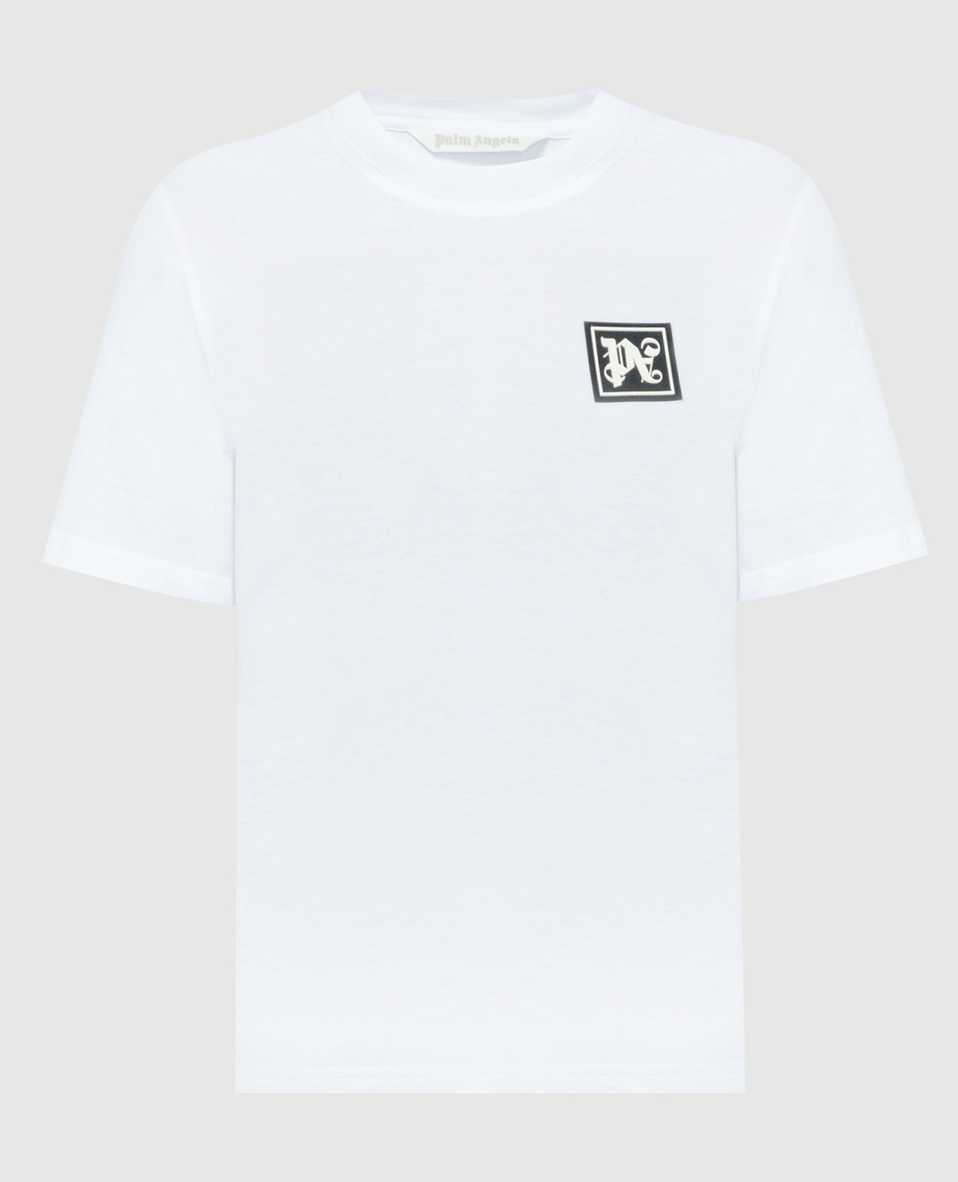 White Ski Club t-shirt with logo patch
