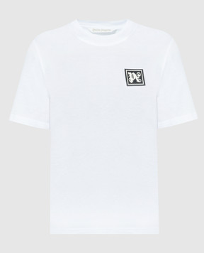 Palm Angels Біла футболка Ski Club з патчем логотипа PWAA044R24JER002