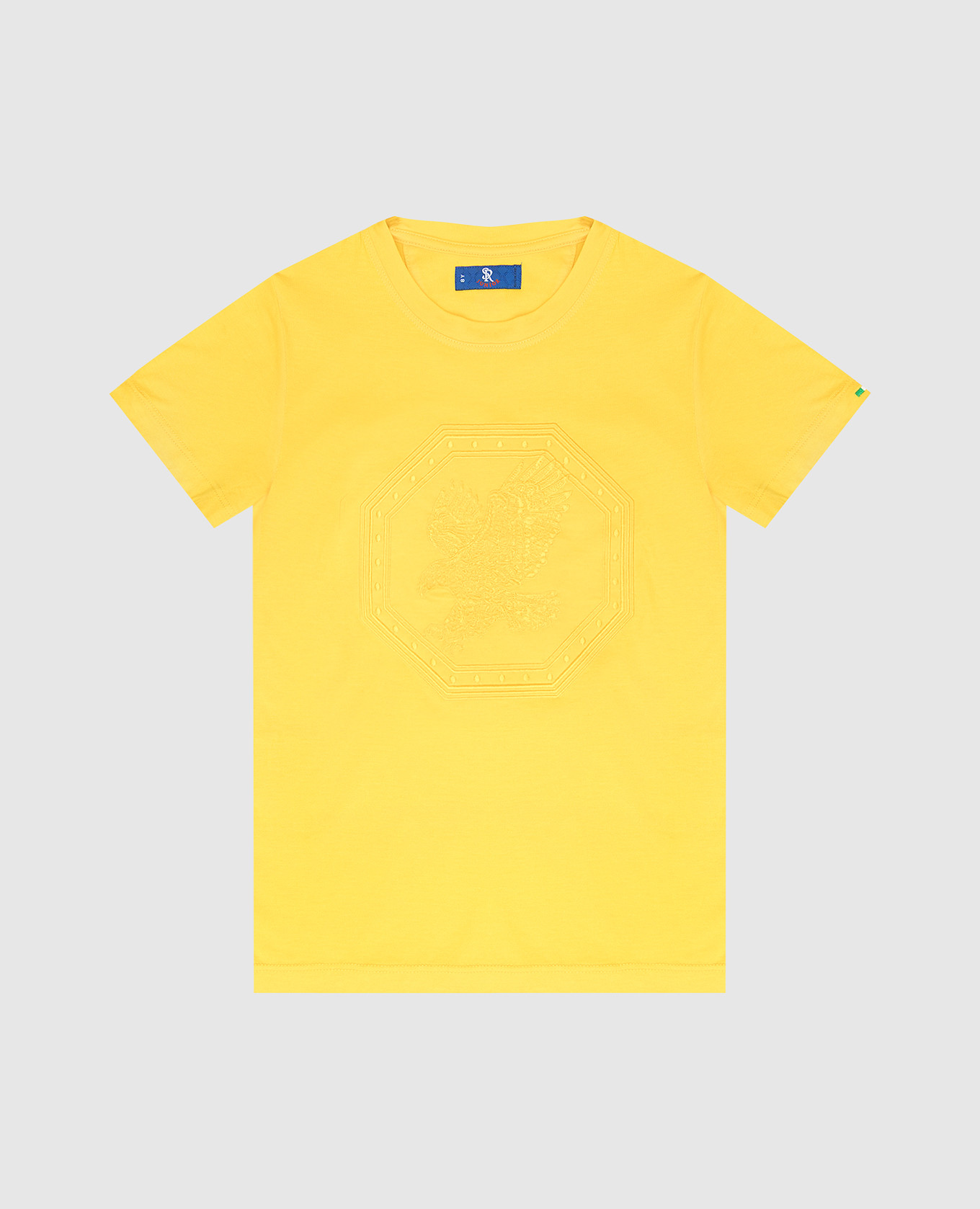 Детская желтая футболка с вышивкой в виде орла