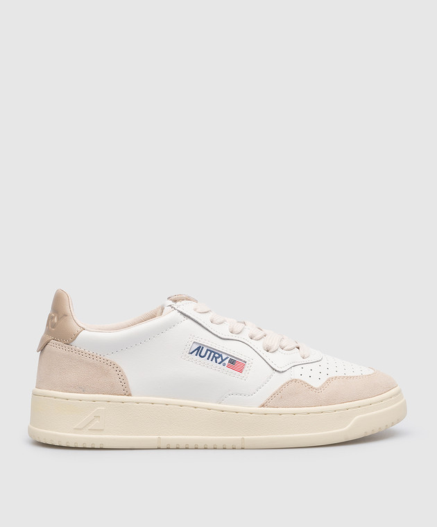 AUTRY White leather sneakers with logo A13IAULWLS58