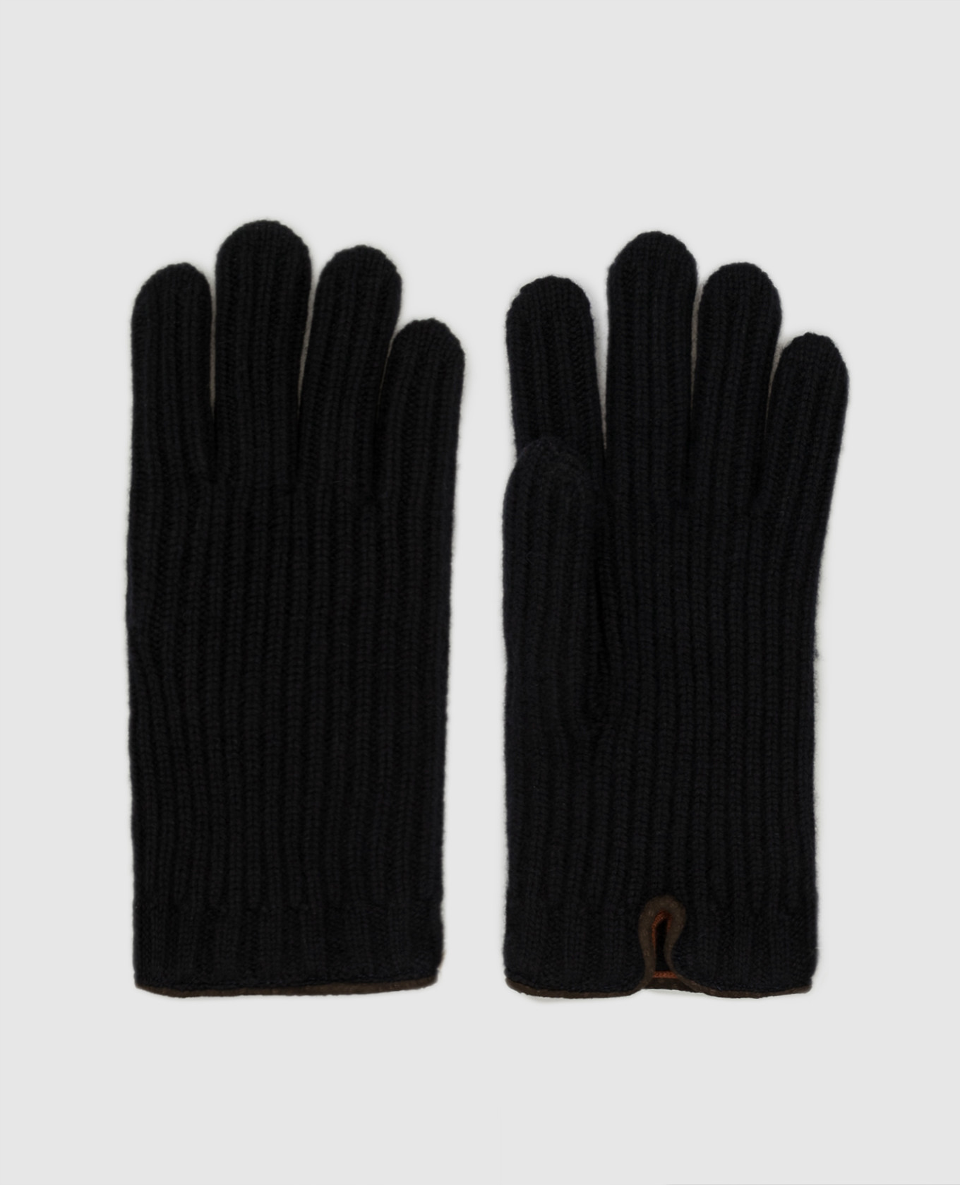Темно-синие перчатки из кашемира