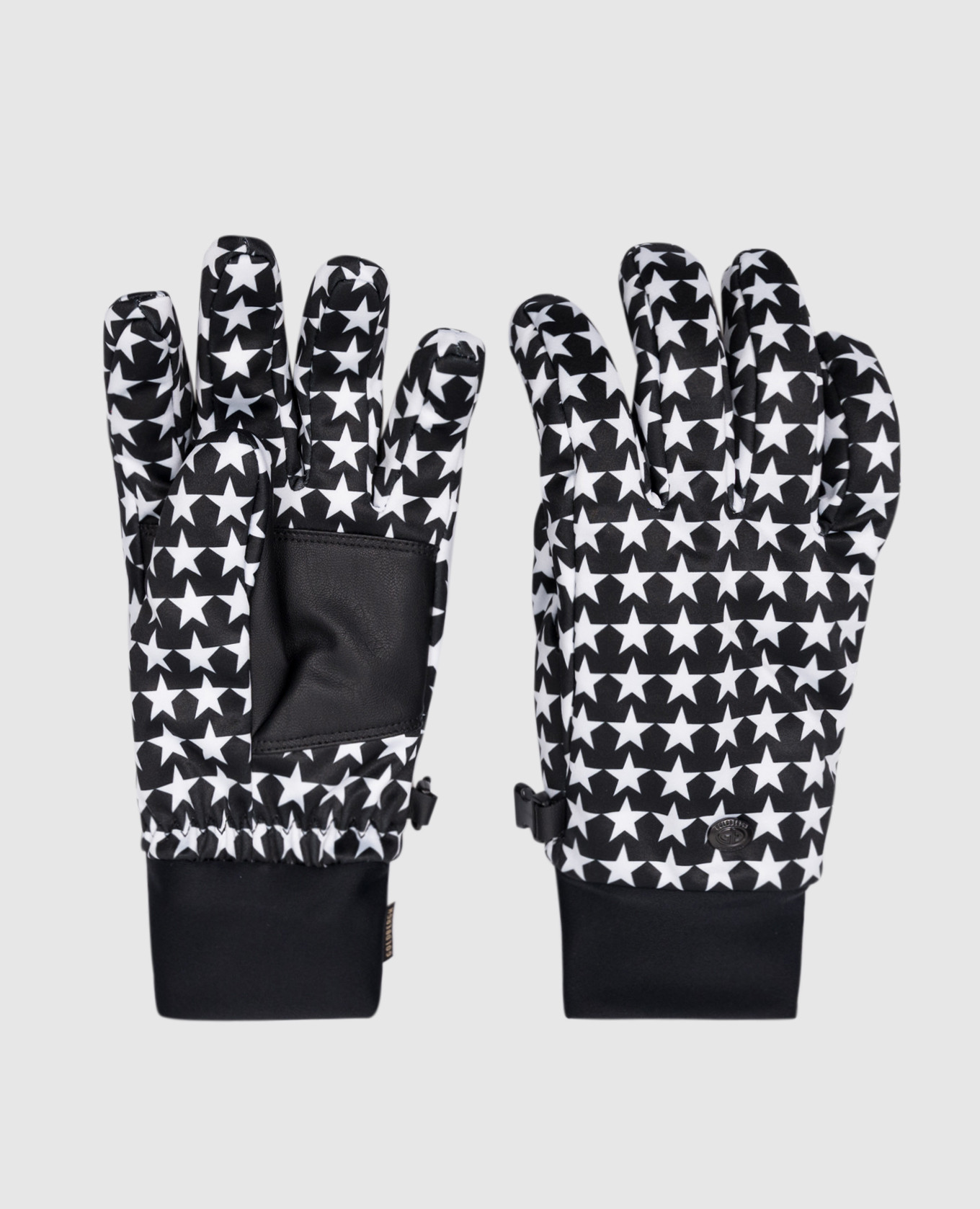Polaris black gloves with star print