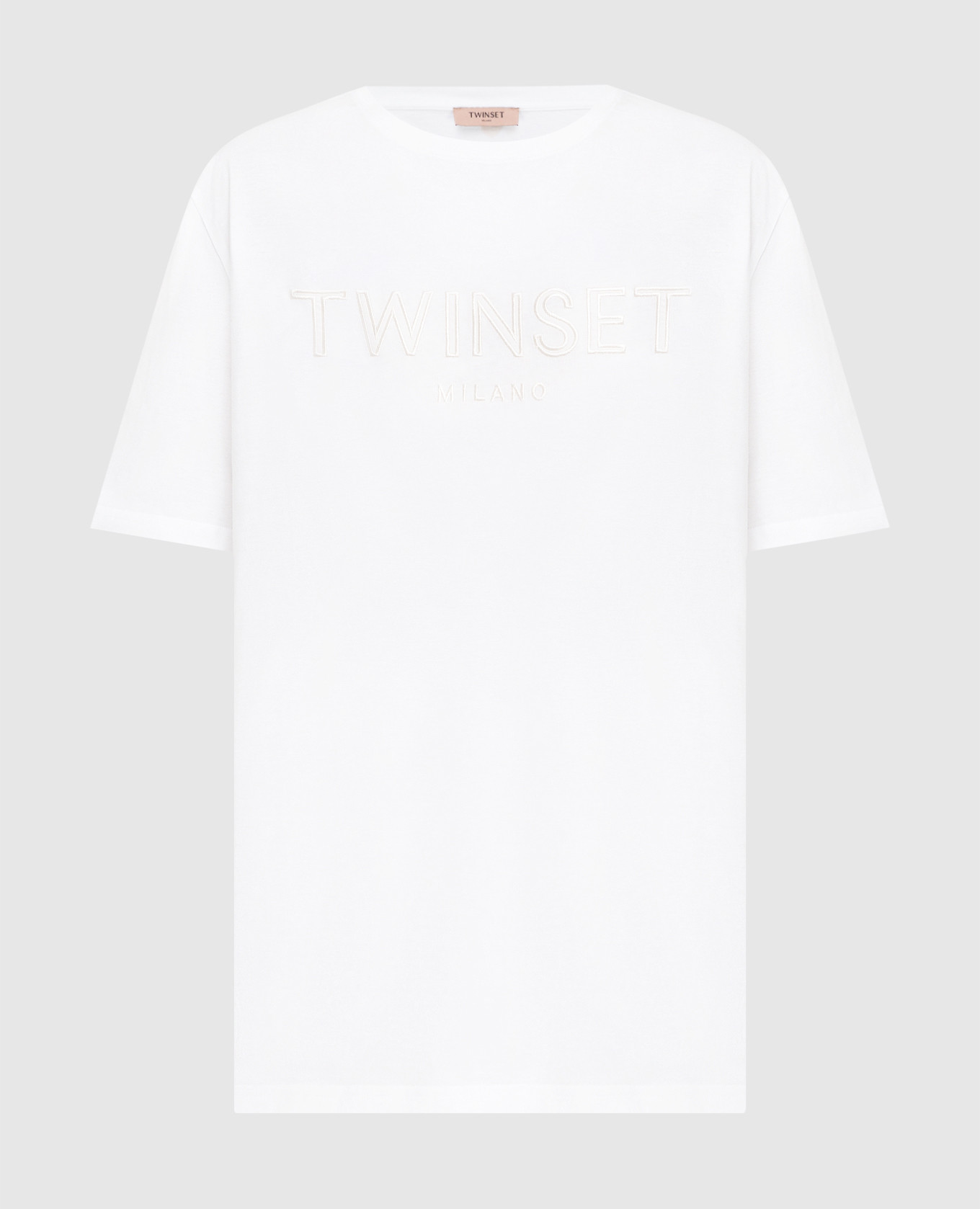 

Белая футболка с вышивкой логотипа, Белый, Футболки