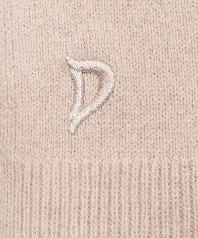 Dondup Бежевий шарф з кашеміру і вовни з логотипом WK288Y00480DXXX зображення 3