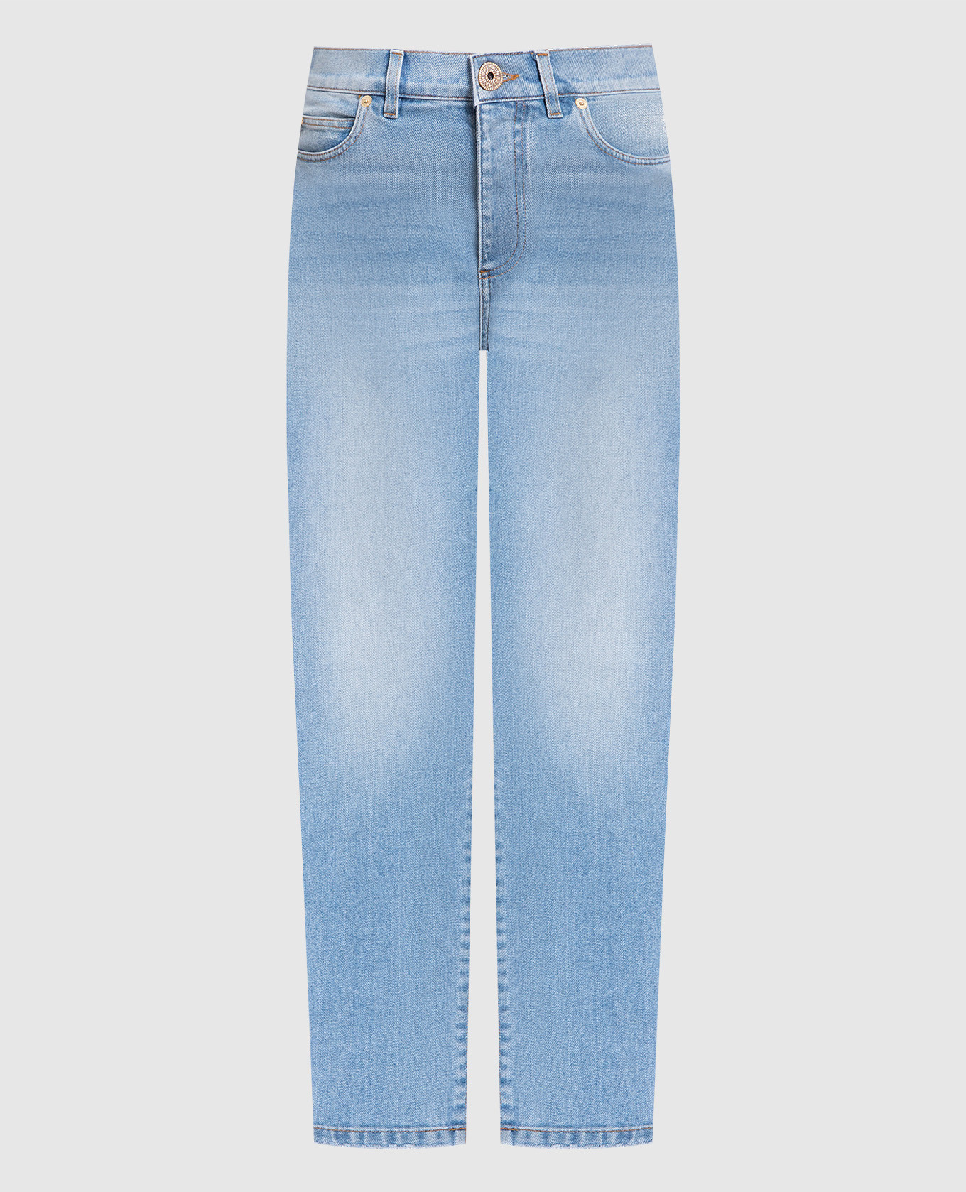 Блакитні джинси-слім з ефектом потертості