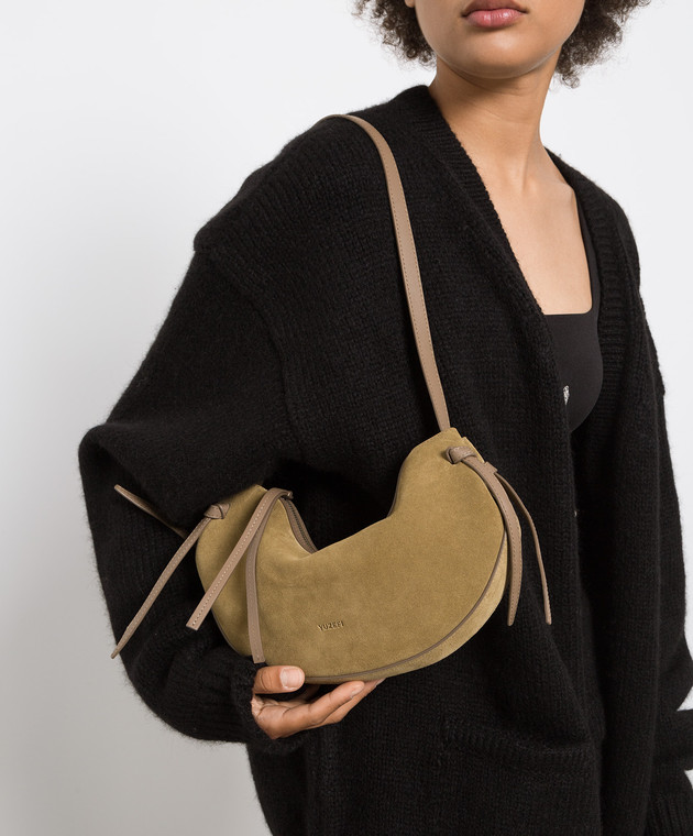 Yuzefi Fortune Cookie Suede Shoulder Bag