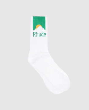 Rhude Білі шкарпетки MOONLIGHT з логотипом RHPS24SO03616150