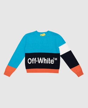 Off-White Детский джемпер с узором логотипа OBHE001S23KNI003