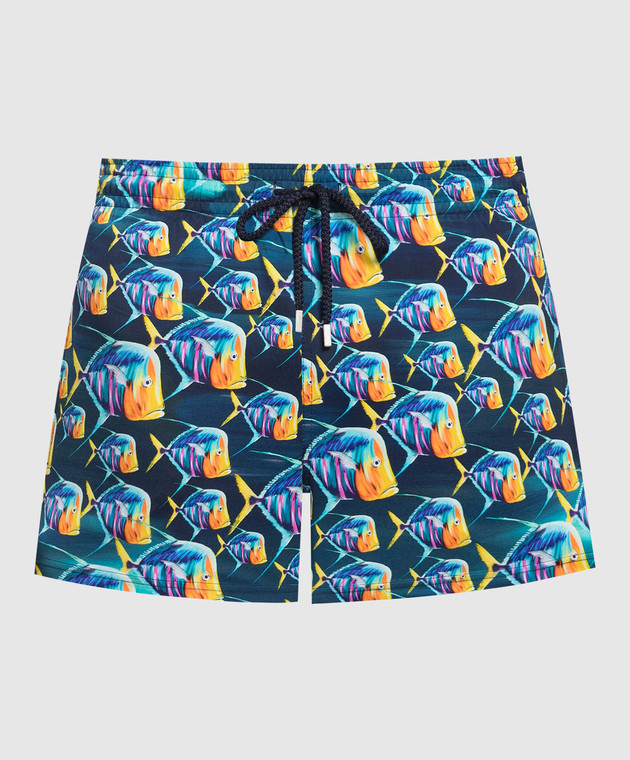 Vilebrequin Blue Manta swim shorts with print MTAU3F17