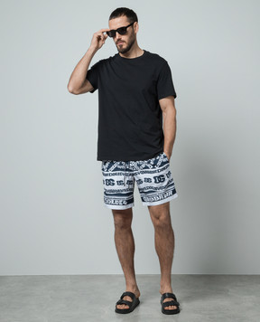 Dolce&Gabbana Сині шорти для плавання з принтом Marina M4A13TFHMUZ