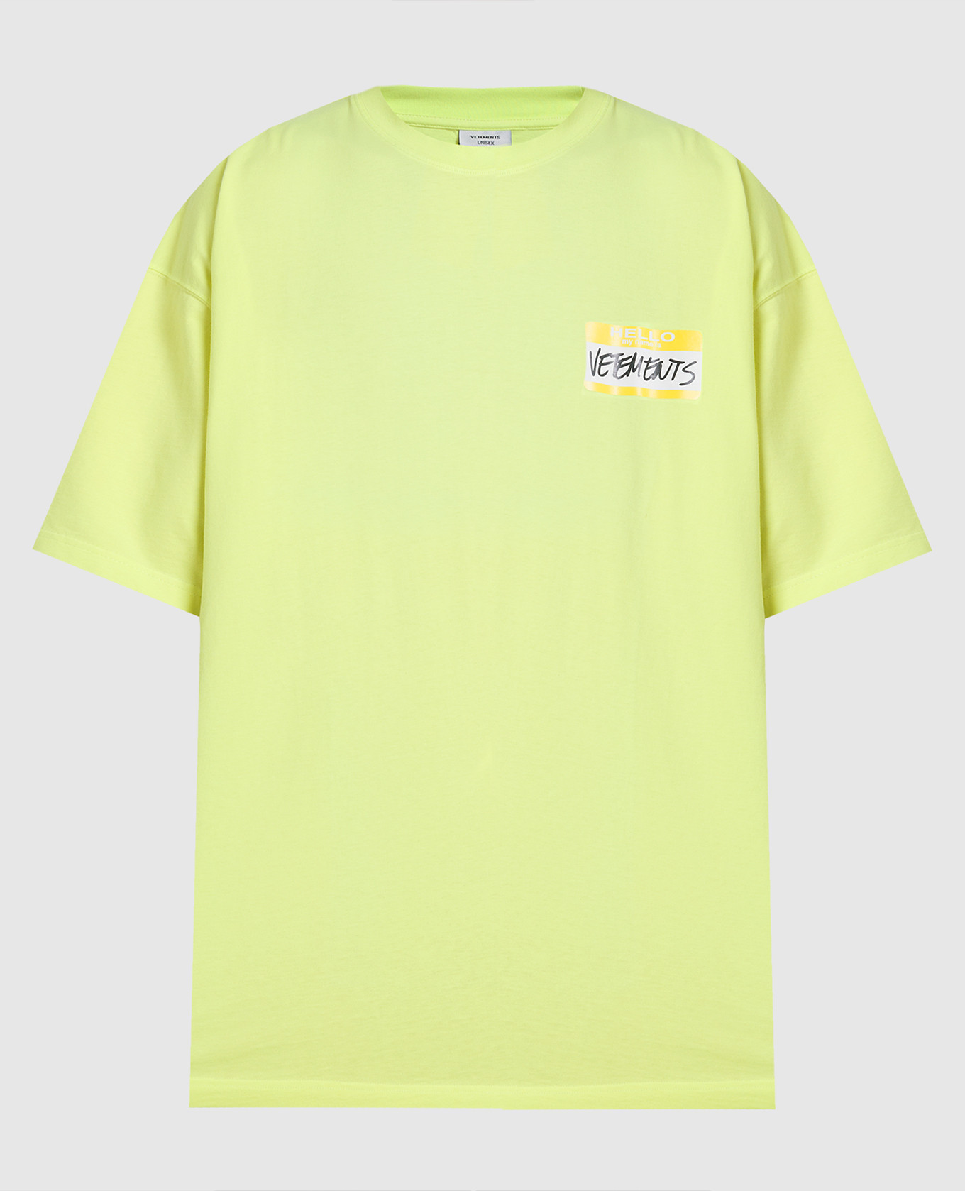 Неоново-желтая футболка с принтом логотипа