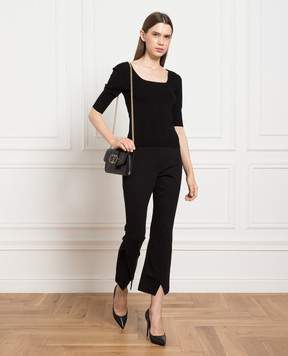 Twinset Черные брюки клеш с разрезами 232TP2084
